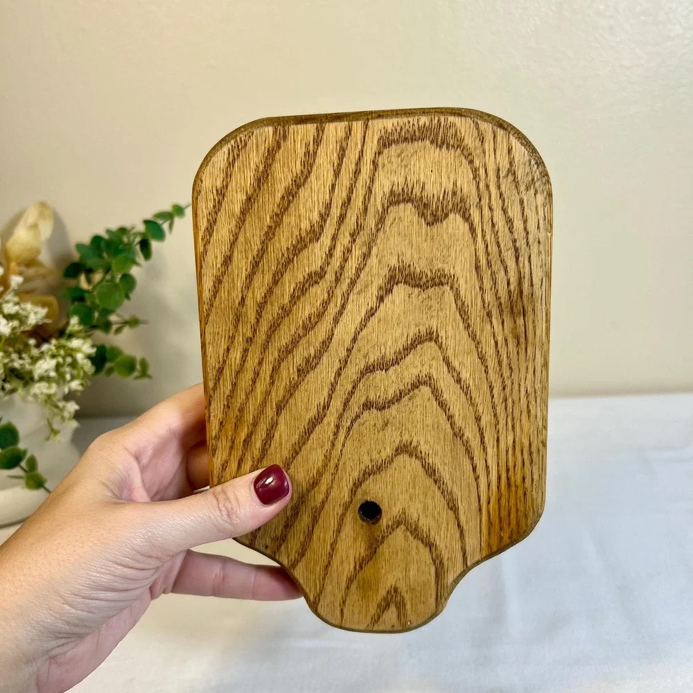 Vintage Hand-Crafted Heart Shaped Wood Banana Hook Holder